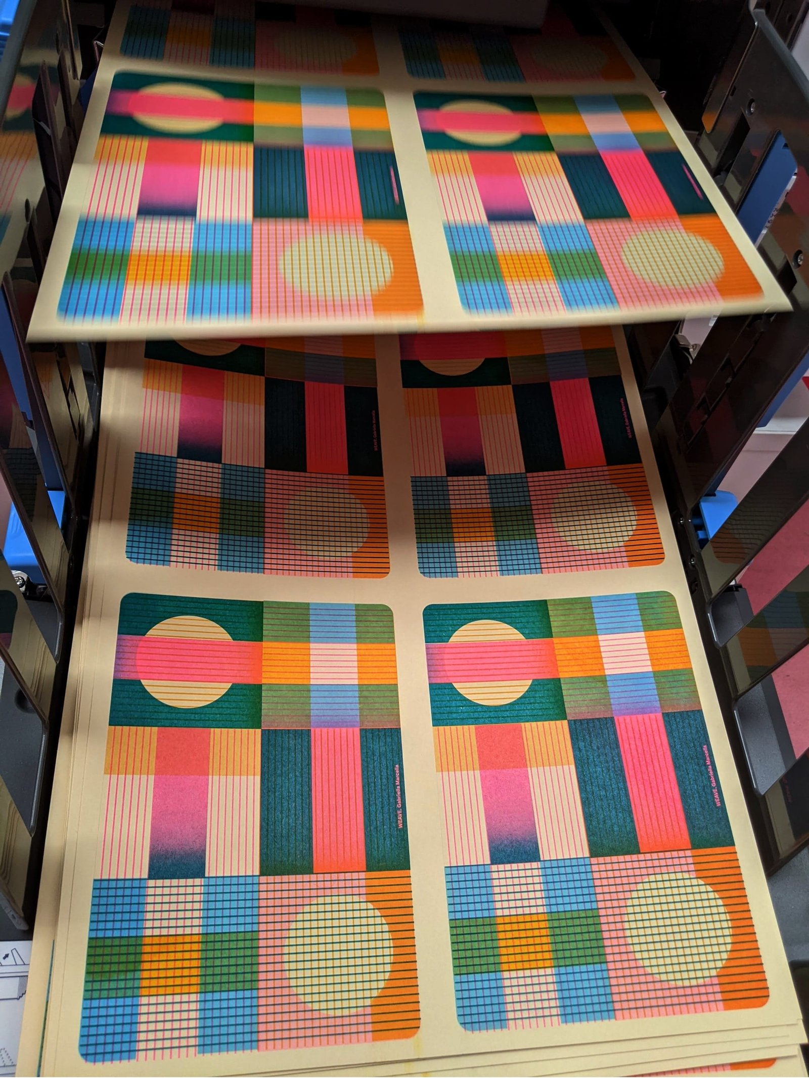 riso prints on the machine