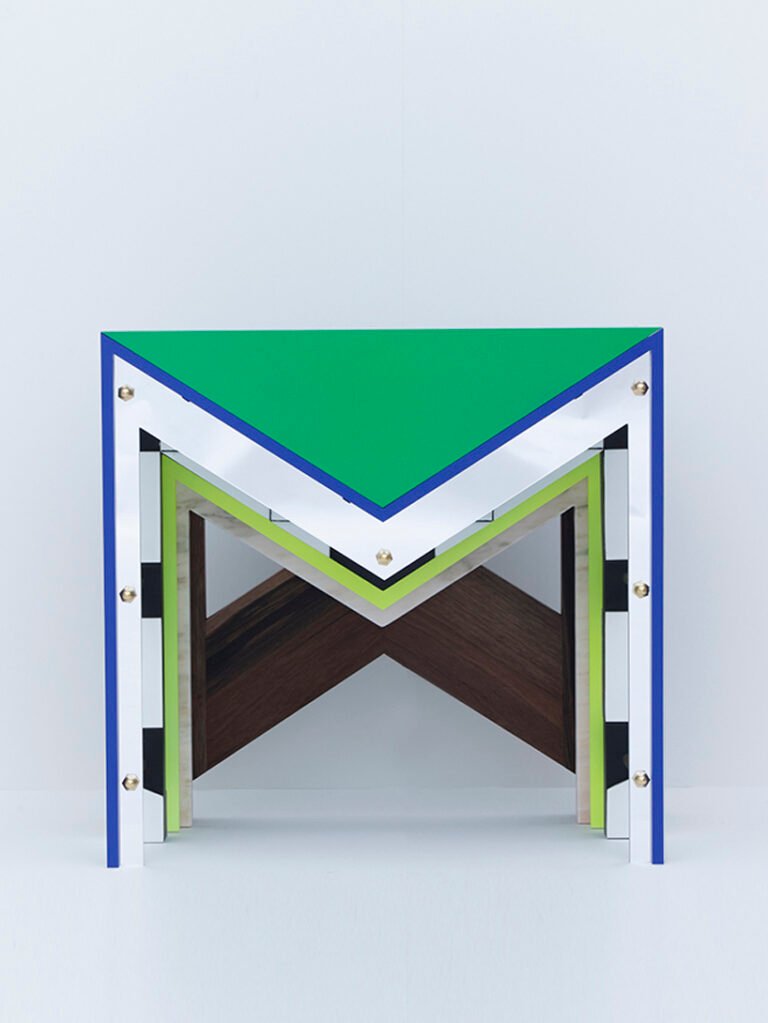 a sculptural side table inspired by handwritten love letters and the letter M - 1