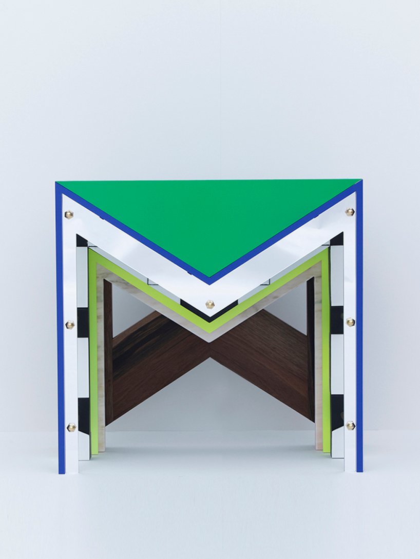 a sculptural side table inspired by handwritten love letters and the letter M - 1