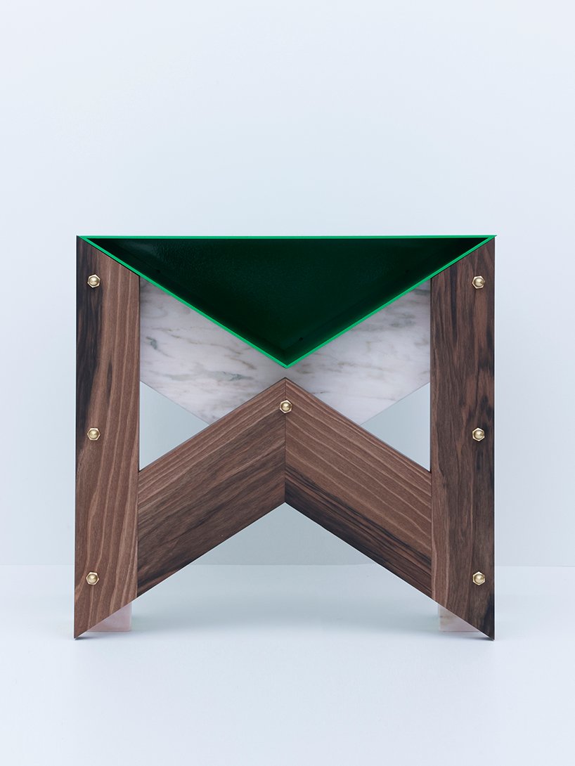 a sculptural side table inspired by handwritten love letters and the letter M - 3