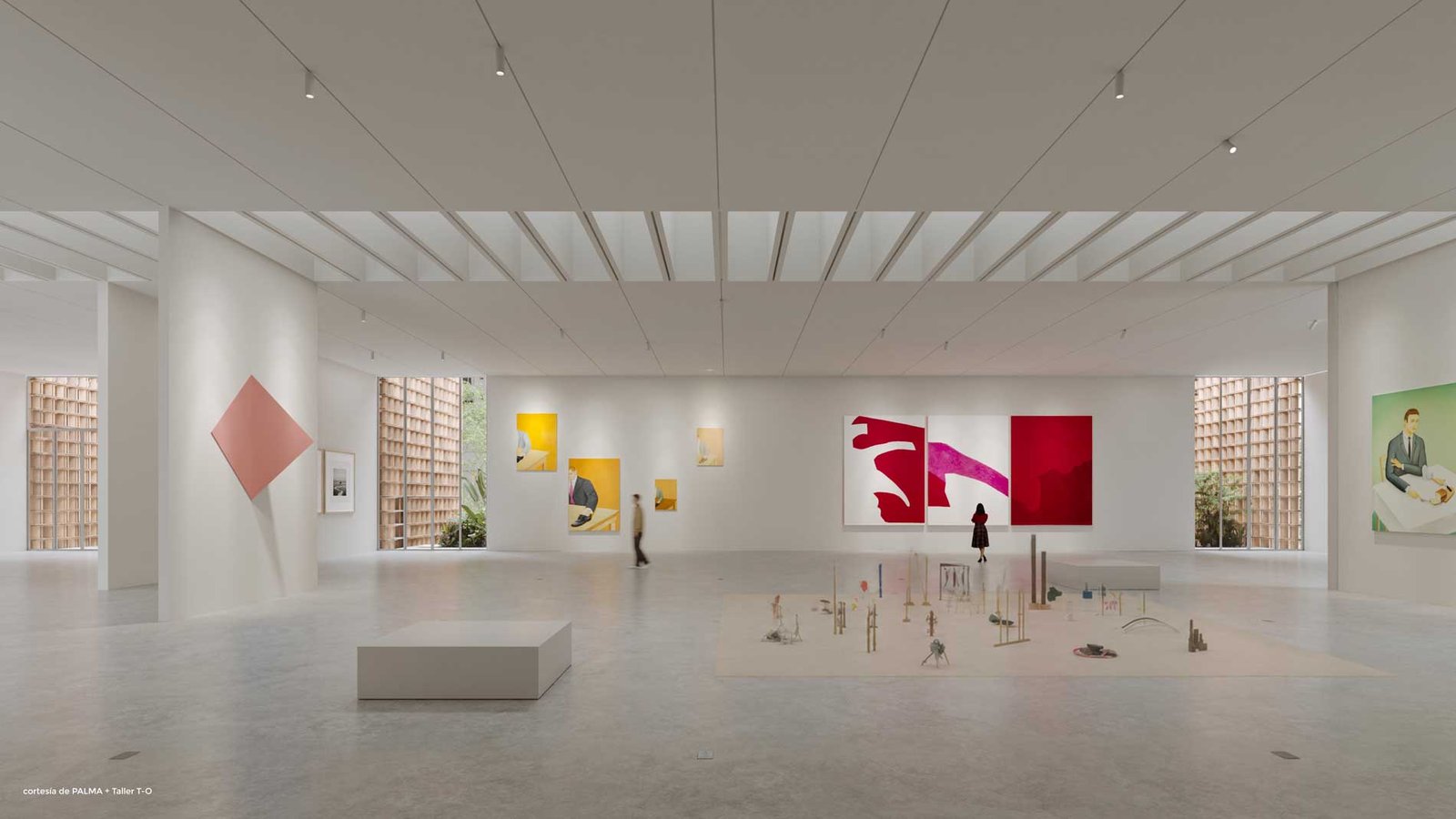 interior gallery space rendering of MAC Panamá