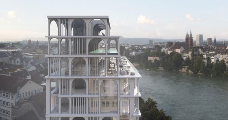kohlerstraumann envisions its ‘merian’ tower in basel as a stack of contemporary arcades