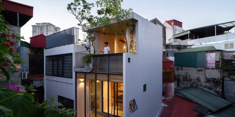 TH house by ODDO architects is a narrow five-storey residence in hanoi