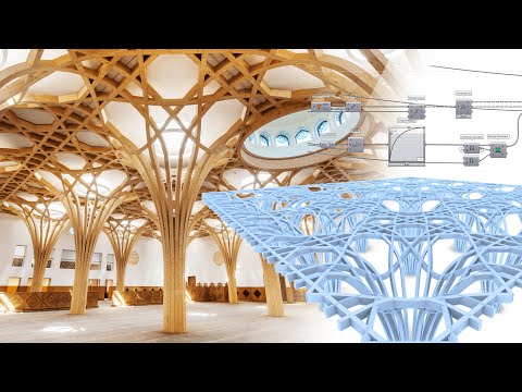 Grasshopper parametric create – Cambridge mosque structural timber column