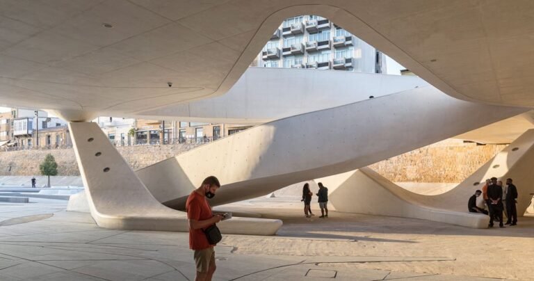 zaha hadid architects transforms dried moat in cyprus into fluid streetscape