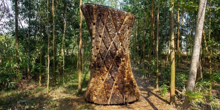 AREP builds cooling bamboo tower as sustainable different to trendy AC options
