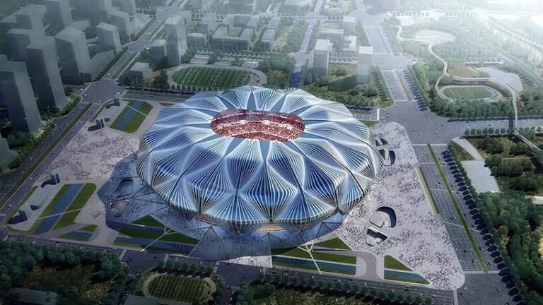 chinese language authorities take over debt-laden evergrande soccer stadium in guangzhou, china
