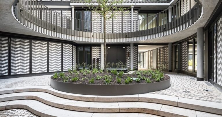 thomas kröger architekten wraps its munich residences in a graphic patterning