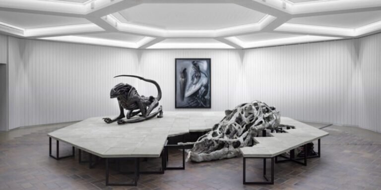 eroticism, violence and demise are fused into ‘HR giger & mire lee’ dystopian universe in berlin