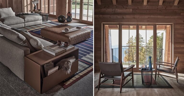 FLEXFORM’S 2021 in & out of doors collections adorn good cozy winter cabin