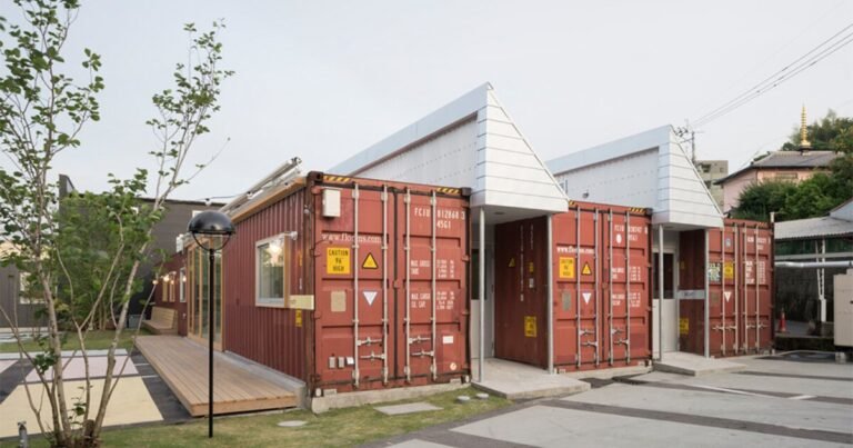 second-hand transport containers kind ‘kotobuki’ cheese manufacturing facility by micelle in japan