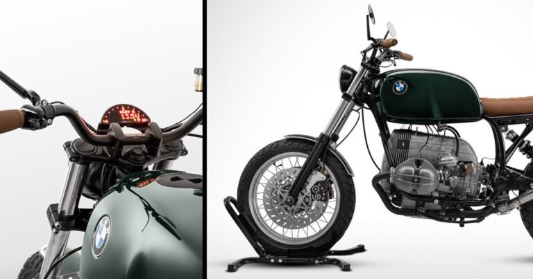 panache customs restores a 1992 BMW R100 impressed by bavarian panorama