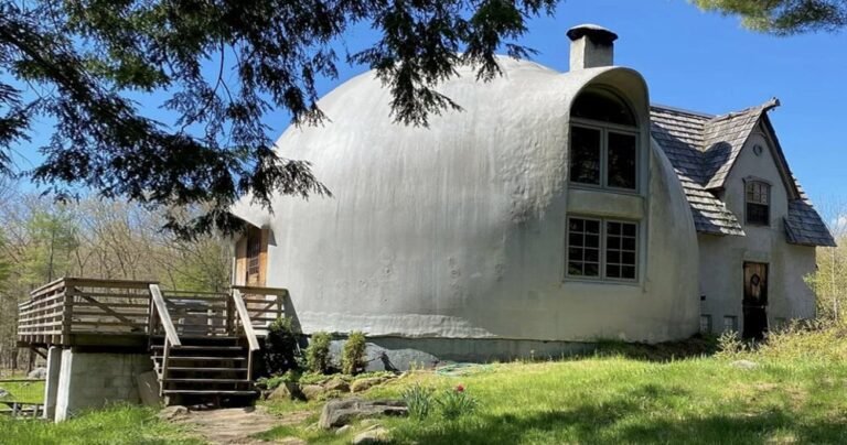 among the many woods of coastal maine, an artist’s handcrafted dome house is on the market
