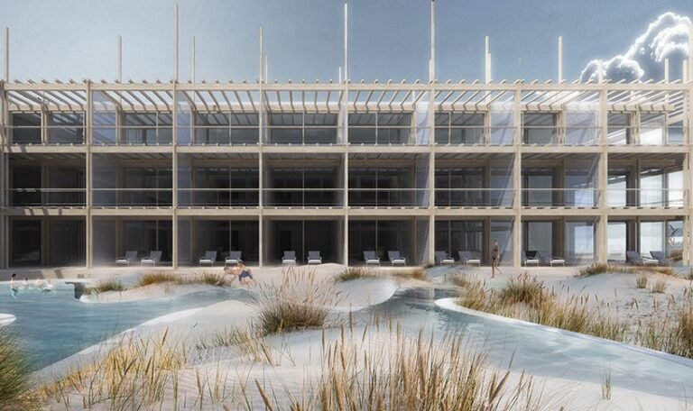 proposed seashore resort in greece contains a dune ecosystem that lightly invades its borders