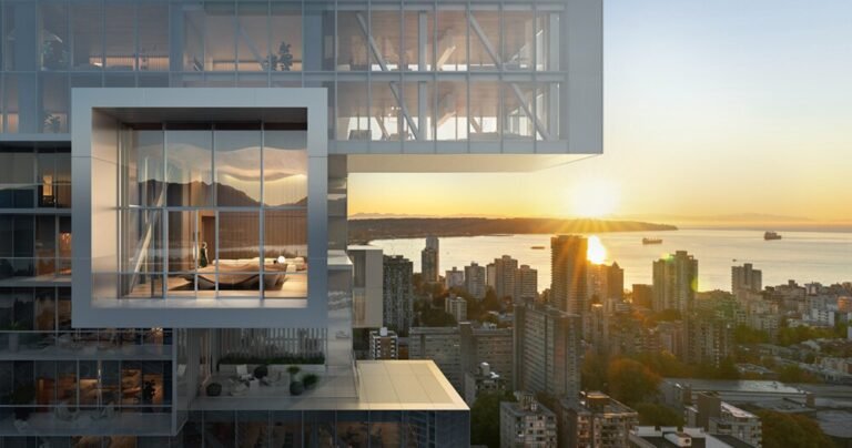 vancouver’s jenga-like rental tower by büro ole scheeren is underway