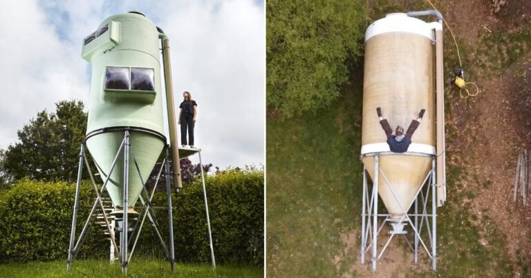 stella van beers turns a grain silo right into a compact two-level dwelling