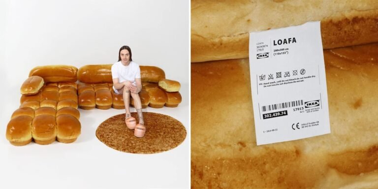 tommy money breaks the web with bread-roll couch for IKEA