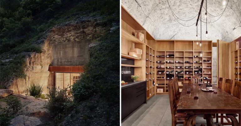 This Wine Cellar Was Constructed Into An Unused Tunnel In A Strong Limestone Hillside