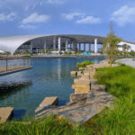 Studio-MLA debuts a sprawling, lake-anchored panorama at SoFi Stadium