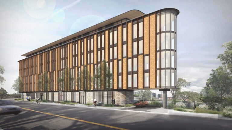 Toronto’s Leaside Innovation Centre would be the first mass timber flatiron constructing in Canada