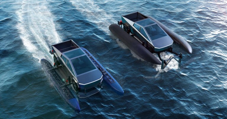 reworking tesla’s cybertruck into an amphibious, high-performance watercraft