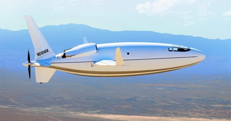 this fuel-efficient ‘bullet’ airplane seeks to revolutionize personal air transportation