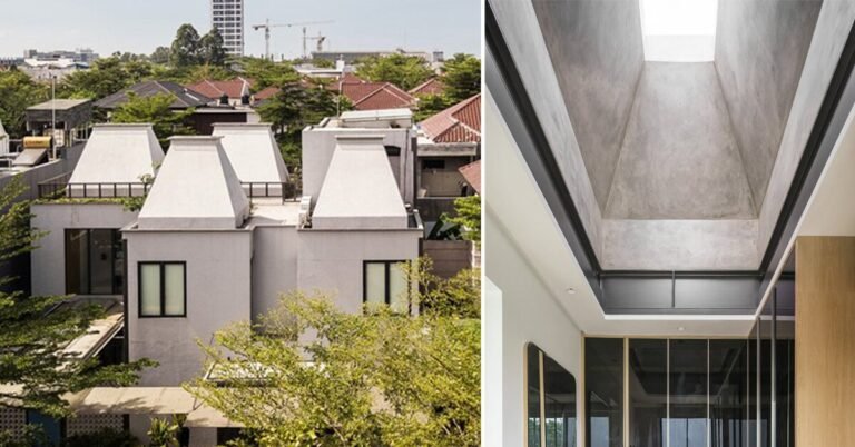 RAW structure crowns indonesian home with six tapered skylights