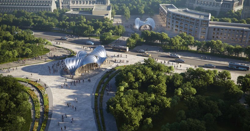كائنات البناء في أوكرانيا في محطات مترو دنيبرو للمهندسين المعماريين زها حديد