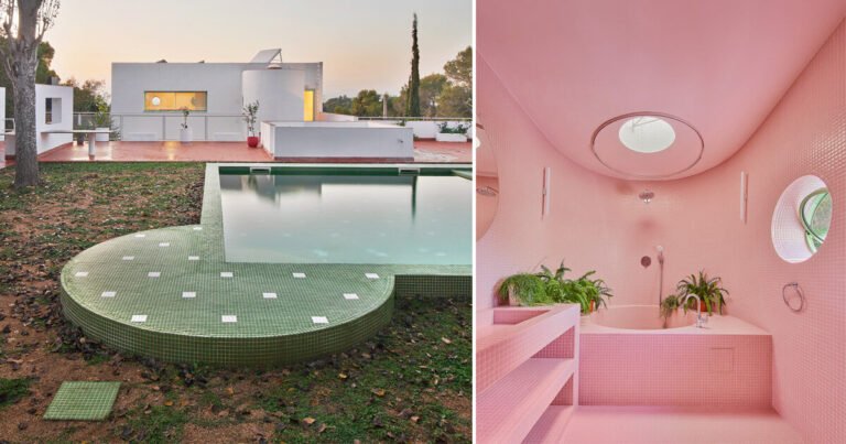 pastel pinks & greens inject vitality to renovated 1988 residence by cierto estudio in barcelona