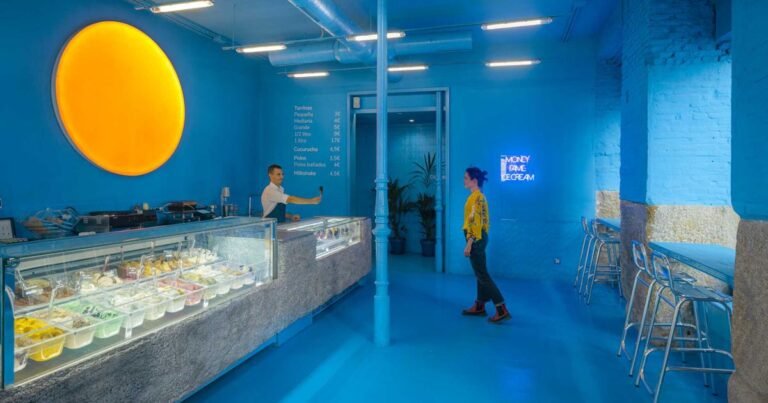 A Bold Color Palette Sets The Personality Of This Ice Cream Shop In Spain