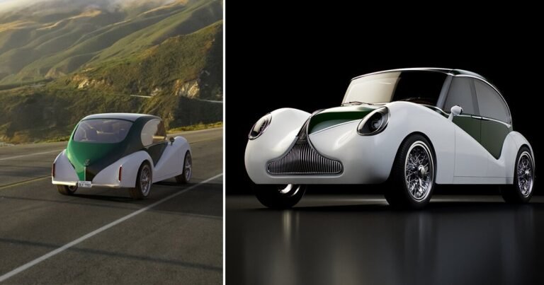 olympian electric car combines advanced technology with a retro look