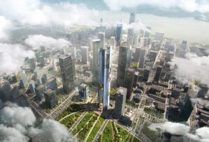يتصور büro Oole Scheeren برجًا مثمنًا بطول 350 مترًا في نانجينغ ، الصين