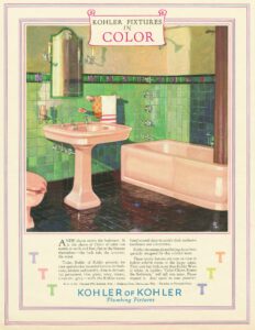 إعلان كولر عام 1928 للتركيبات الملونة.