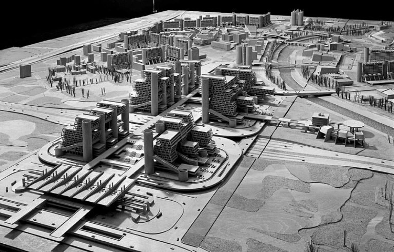 A model of Kenzo Tange's plan for Skopje's center