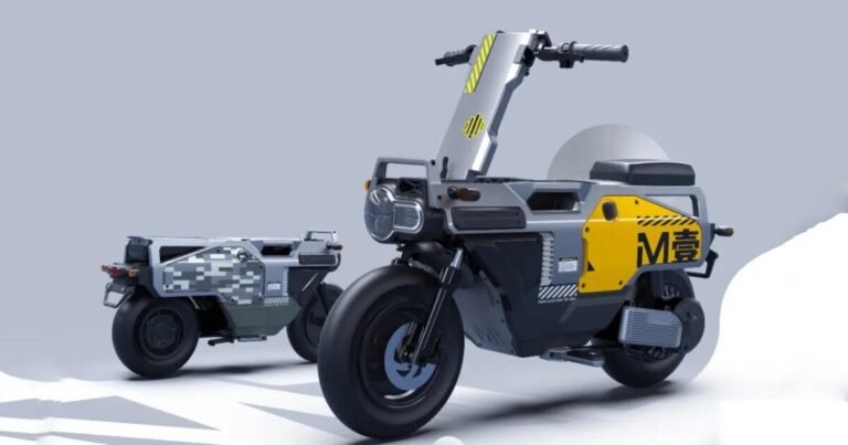 mini electric motorcycle ‘m-one’ folds in seconds and can fit in the car’s trunk