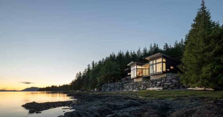 intimate glazed observatory gently perches over the alaskan shore