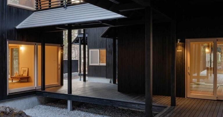 ryue nishizawa designs nature retreat, nodding to japanese concept of negative space