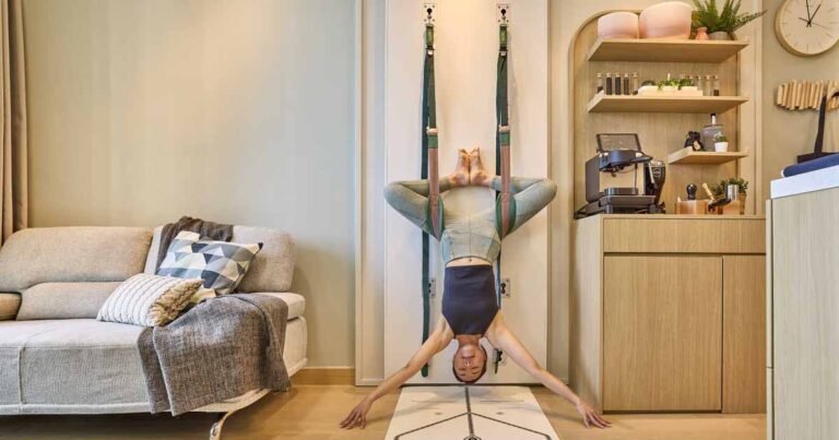 This Small Apartment Has A Yoga Wall And A Coffee Bar