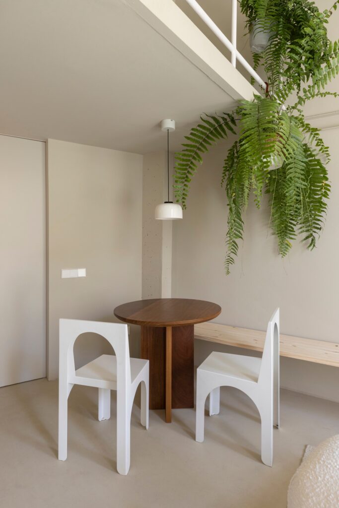 dining space in neutral apartment