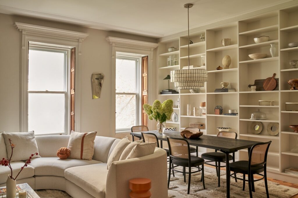 In the living room of an Upper West Side brownstone Studio Tove chose a few largescale furniture pieces and incorporated...
