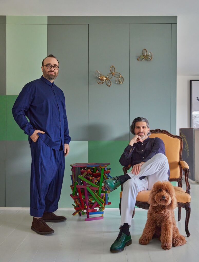 oliver m furth and sean yashar with a poodle