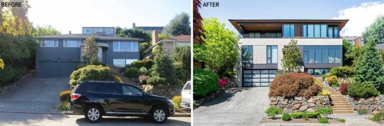 Before & After – A 1960s Split-Level Turned Three-Story Home In Seattle
