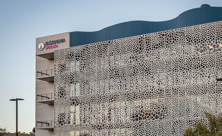 Perforated Metal Panels with a Gene-Inspired Design Provide Shade