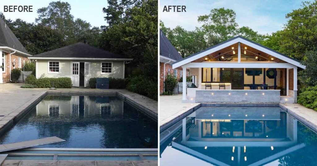 Before + After - A Garage Transformed Into A Pool House