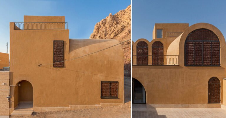 curved adobe walls root hypertext architecture studio's separo house amid mountains of iran