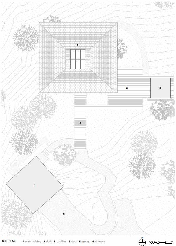 Architectural drawings for a renovated mid-century modern home.