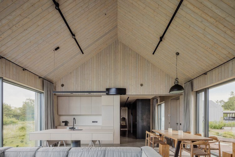Pāvilosta Residence / OAD - Interior Photography, Kitchen, Table, Windows, Chair, Beam