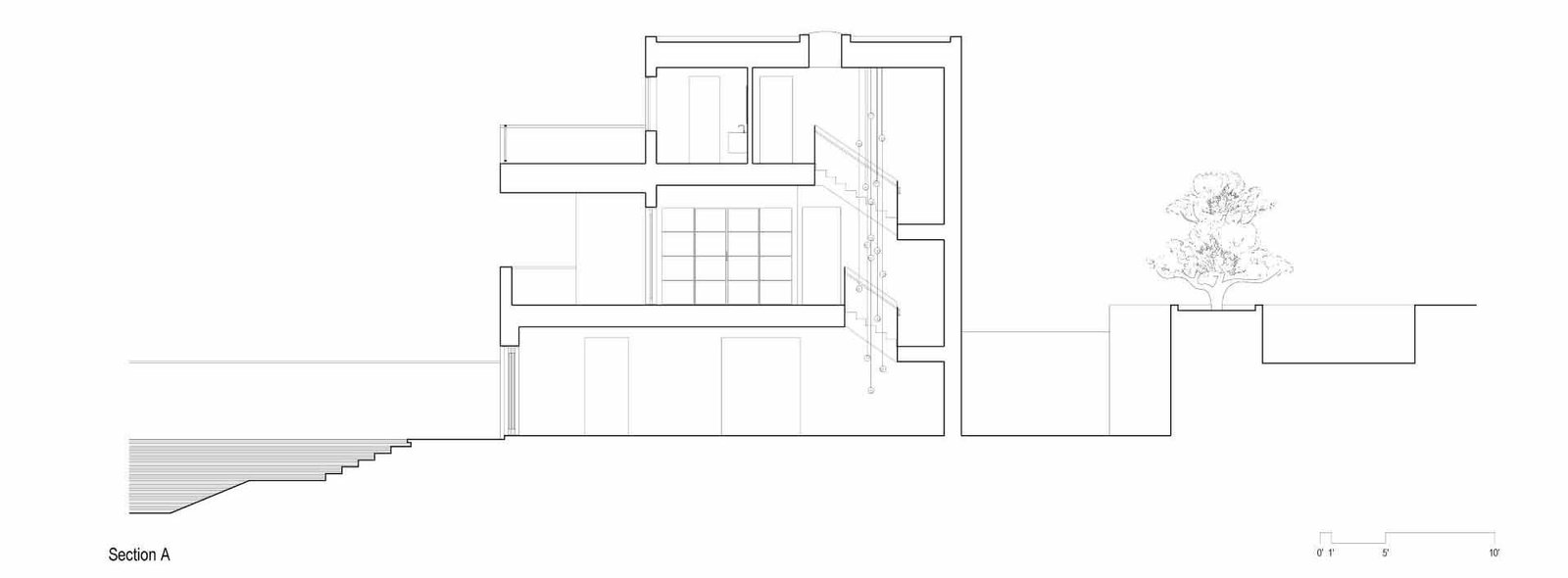 The architectural drawings for a modern three storey home.