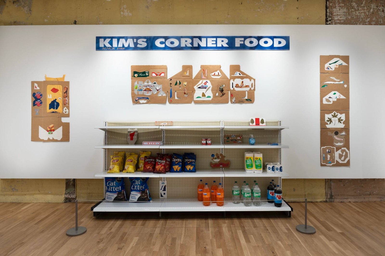 an installation view of a grocery store like work