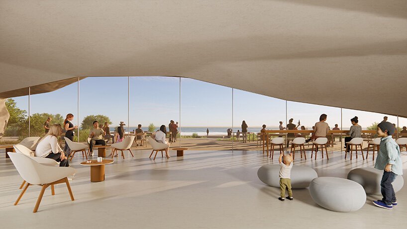 fractured stone forms shape tourist facilities by MVRDV on taiwan's southern coastline